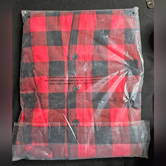 NWT Sealed Womens Size 1X Buffalo Check Red Plaid Flannel Pajamas Set Top Pants - Picture 4 of 10